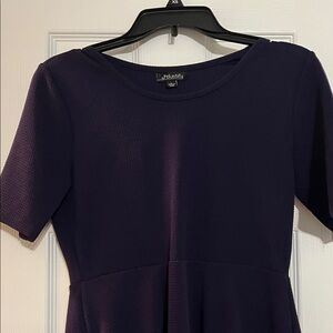 Justify Plum Textured Short Sleeve Peplum Dress